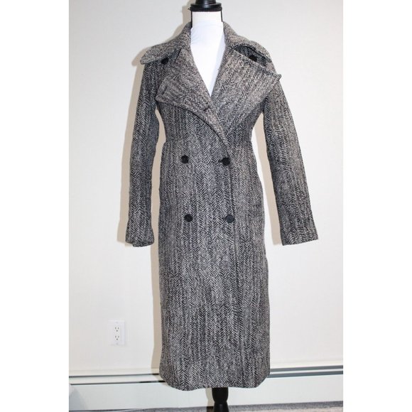 All Saints Women's Gray Double-Breasted Coat - Picture 2 of 11